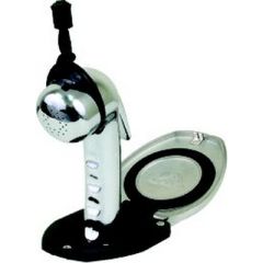 Scandvik 12125 Stainless Steel Recessed Shower Cap, Composite Cup, Chrome Handle, Black Cup, Nylon Hose, 316 Stainless Steel, BSP Female Connection