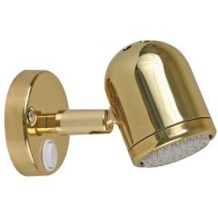 Scandvik 19052P Cabin Light, Polished Brass, LED Reading Light, Energy-Efficient