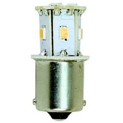 LED Replacement Bulbs, BA15S base, SMD 5050 LED's, energy-efficient, low temperature, Scandvik, 0.16 Amps, warm white color temperature, 8 Lumens, 270° beam angle, 10-30VDC, 1.9 wattage