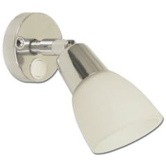 Scandvik 41365 LED Swivel Cabin Light, White Frosted Glass Shade, Energy-Efficient LED Bulbs, Adjustable Swivel Light, 304 Stainless Steel Construction, On/Off Rocker Switch, Sleek Chrome Finish