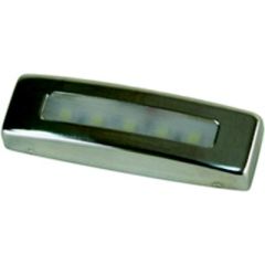 Scandvik LED Courtesy Lights, Polished Stainless Steel Trim, White Blue Light Options, Surface Mount Installation, Low Power Draw, Daylight White Color, Compact Design, Durable Construction