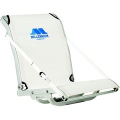 Millennium Marine SW100 Saltwater Series Comfortmax Seat, White, Lumbar Support, Anodized Aluminum, UV Resistant, Mold Resistant, Foldable, Boat Seat Pedestal, Millennium Outdoors, 400 lbs Capacity, Elegant Design, Ample Space.