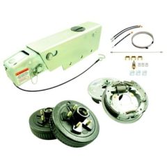 UFP Complete Drum Brake Kit, A60S ACT/DRUM BRK KIT, E-Coated Hub/Drum, Silver Marine Hydraulic Free Backing Brake Assembly, Steel Single Axle Brake Line Kit, Bolt Pattern 6 on 5.5, A-60 Size 10"
