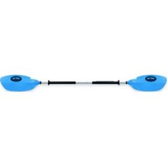 Asymmetrical Blade Kayak Paddle, 8', innovative masterpiece, fiberglass reinforced blades, aluminum shaft, two-piece design, 1 Year Warranty, Camco, blue color, 6-1/4" blade size.