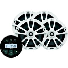 Infinity INFMPK904, AM/FM/BT/USB Gauge Stereo Package, INFPRV90 head unit, Bluetooth connectivity, USB input, INF622MWB speakers, SEADP36AXT antenna, 4 x 45 Watts, marine environment, audio streaming, crystal-clear sound, durable construction, exceptional