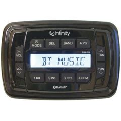 Infinity INFPRV250, AM/FM/USB Bluetooth Marine Stereo, waterproof marine stereo, Bluetooth technology, crystal-clear sound, marine conditions, USB and AUX inputs, Seaworthy design, high-quality audio, compact size, boating experience.