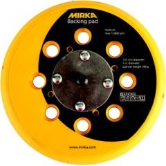 5" Grip Faced Abranet VAC Pad, revolutionary vacuum backup pad, Mirka abrasives, Abranet grip abrasives, 5/16"X24 thread size, efficient sanding