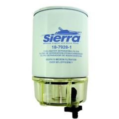 Sierra 79281 Fuel/Water Separator, AquaVue Clear Collection Bowl, Marine Fuel Filter, Boat Fuel System, Outboard Fuel Filter, Marine Filtration, Fuel System Maintenance