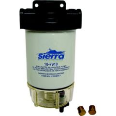 Sierra 79321 Fuel/Water Separator Kit, Collection Bowl, AquaVue Clear Bowls, Metal Bowl Collection, USCG Regulations, Marine Products, Comprehensive Filtration, Aluminum Fuel Lines, Boat Engines, Engine Performance, Fuel System Upgrade.