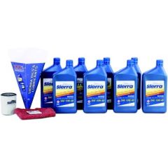 Sierra 9226 Oil Change Kit, Suzuki DF150-DF350, Grade 10W-40 FC-W Semi Synthetic oil, Disposable Funnel 18 0003, Maintenance Sticker, Drain Gasket
