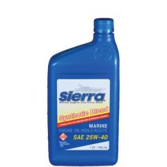 Sierra 1894402 25W40 FCW Synthetic Blend I/O Oil, Quart, premium grade synthetic, mineral based stock, corrosion protection, lubrication properties, friction reduction, wear protection, thermal breakdown, quart-sized bottles, marine adventures, outstandin