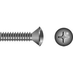 Seachoice Phillips Machine Screws, Oval Head, 1/4-20 x 3", stainless steel, durability
