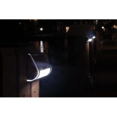 Seachoice 03704 Solar Side-Mount Stainless LED Dock Light, durable stainless-steel construction, automatic on at dusk feature, motion-activated bright light, rechargeable battery, environmentally friendly, cost-effective, FCC and RoHS compliant, IP55 wate