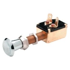Seachoice 2 Position Push Pull Switch, Spade Connections, Chrome Plated Brass