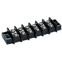 Seachoice Terminal Block, electrical connection, corrosion resistant, moisture repellent, nickel plated brass, 8-32 screws, insulator barrier strips, 30A @12V, high power loads, marine, automotive, Seachoice, 6 gangs, wiring setup, compact design, durabil