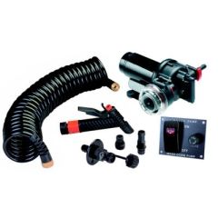 Seachoice 12V Wash Down Pump Kit, high-pressure wash, durable nylon, versatile connection, PUMProtector, two-way panel switches, Johnson Pump/Mayfair, efficient cleaning, reliable performance, boating experience