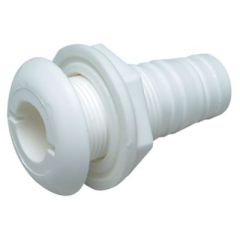 1-1/8" White Plastic Thru-Hull, Broad Flange, Seachoice, Boating, Plumbing, Water Flow