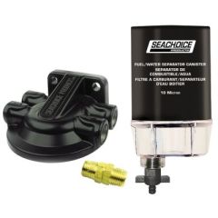 Seachoice Fuel Filter Kit, Plastic Bowl, Aluminum Bracket, Brass Fittings, Micron Rating, Marine Environment, Engine Efficiency, Contaminant-Free Fuel, Impurity Removal, Clogged Fuel Lines, Compatibility, Installation Ease, Reliable Performance, Filtratio