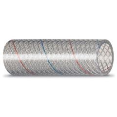 Seachoice 23541 Clear Reinforced PVC Tubing, Red & Blue Tracer