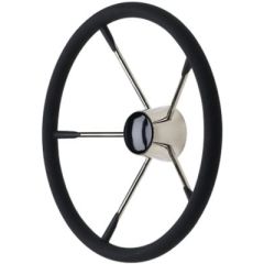 Seachoice 5 Spoke Steering Wheel, Stainless Steel Destroyer Steering Wheel