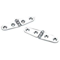 Seachoice Chrome Plated Brass Strap Hinges, doors, cabinets, chrome plated finish, durable, elegance, precision, secure, reliable solution, easy installation, Seachoice brand, high-quality brass construction, long-lasting performance, 4" x 1-1/8" size, fa