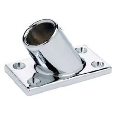 Seachoice Rectangular Base Rail Fitting, 7/8" OD Tubing, Marine Vessel, Boat Railings, Zamak Material, Chrome-Plated, 60° Angle, Pre-Drilled Holes, Secure Fit, Polished Finish, Durable Design, Stylish Choice