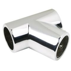 Seachoice Rail Fitting Tee, 7/8" OD Tubing, Boat railing, Marine enthusiast, Chrome plated Zamak, 60° angle, Polished finish, Cup-point set screws, Boat railing system, Style and durability.