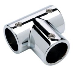 Seachoice Rail Fitting Tee, 7/8" OD Tubing, Chrome Plated Zamak, Marine Accessories, 90-degree Angle, Secure Connection, Sleek Design, Durable, Corrosion-Resistant
