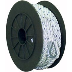 Premium 3-Strand Twisted Nylon Anchor Line, White With Blue Tracer