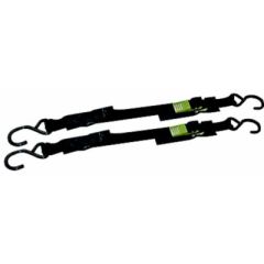 Seachoice Premium Transom Tie Down Straps, Polypropylene Webbing, Coated "S" Hooks, Quick Release Buckle, Starbrite Manufacturing, Boat Transportation, Cargo Security