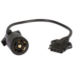 Seachoice 52981 7-Way Round to 5-Way Flat Adapter, Vehicle Trailer Connector