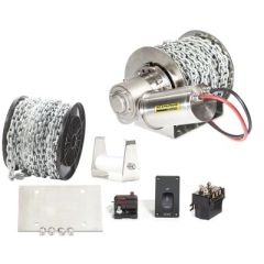 Seachoice 53727 Stainless Steel Drum Winch Kit, Deluxe Series 2000, boating needs, durable performance, marine conditions, rope and chain, heavy loads, compact design, 12V motor, Fast Fall System, boating enthusiast