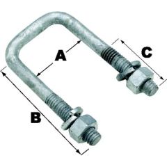 Sq U-Bolt-4 1/16X2 13/16, galvanized steel