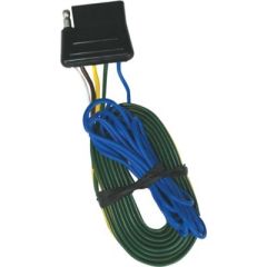 Seachoice RV 5-Way Flat Connector, 48", light-duty applications, surge brake lockout, back-up lamp functionality, 16 Ga. Bonded Wire, 16 Ga. Single Wire, tin-plated .187 terminals, molded PVC connectors, maximum load capacity, electrical needs, auxiliary 
