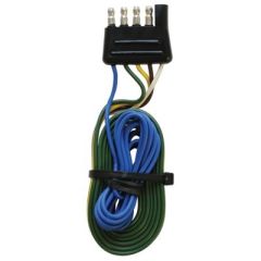 Seachoice RV 5-Way Flat Connector, 12", light-duty towing, surge brake lockout, back-up lamp, durability, 16 Ga. bonded wire, tin-plated terminals, molded PVC connectors, 7.5 Amp max load, harness, wiring instructions, Seachoice brand, 10 Amps connection,