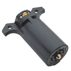 7-Way Round RV Style Trailer Connector, Trailer Side, electric brakes, heavy-duty, molded ABS plastic, 30 Amp, tail lights, stop & turn lamps, Seachoice, top-notch, reliability, durability