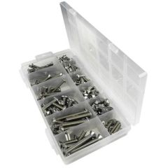 Stainless Steel Machine Screw Kit, Fastening Solution, High-Quality Stainless Steel, Durable and Long-lasting, Variety of Sizes, Nylon Insert Locknuts, Hex Nuts, Complete Fastening Solution, Seachoice Brand, Performance and Reliability.
