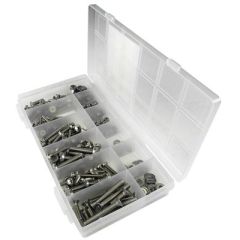 Seachoice Stainless Steel Metric Machine Screw Kit, fastening needs, stainless steel, corrosion resistant, compartmented storage case, variety of sizes, pan head, flat head, lock nuts, flat washers, Seachoice brand, quality product, reliable fasteners.
