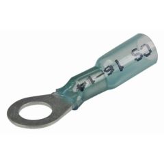 Seachoice Heat Shrink Ring Terminals, marine electrical, marine environment, marine-grade materials, copper terminals, tin-plated finish, nylon/polyolefin tubing, adhesive lining, wire inspection, watertight connection, American Wire Gauge, stud size, mar
