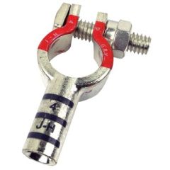 Battery Terminal, Post Top Style4 Gauge, Positive, 4GA COPPER STRGHT POST TOP POS, highest quality C11000 ETP copper, tin plated, SAE standard J-1811, color coded, die coded, Seachoice brand, top-notch performance, reliability, corrosion resistance, envir
