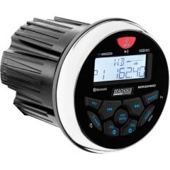 Seachoice 72104 Bluetooth® In-Dash Marine Gauge Stereo, Round Face, Boss Audio Systems, Weatherproof, MP3, Bluetooth Audio Streaming, USB Charging, Compact Design