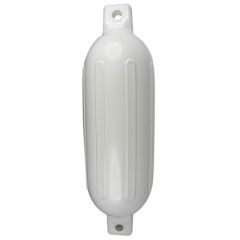 Seachoice 79031 Twin Eye Ribbed Fender, White, 8.5 x 27, Marine Grade Vinyl, Roto-Molded Construction, Ribbed Material, Dock Edge, Boat Protection, High Gloss Finish, Durable Design, Valve Plug Housing, Visual Appeal, Scratch Prevention, Optimal Size, Eas