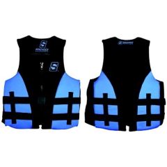Seachoice 85136 Evoprene Multi-Sport Vest, Blue/Black, Water Sports, Comfort, Durability, Style, Safety, Performance, Body Glove Vests, Level 70 Rating, Quick-Release Buckles, PVC Foam Flotation, Adjustable Fit, Drain Panels, Child to Adult 3XL, Chest Mea