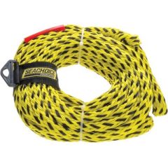 Seachoice 86671 Heavy Duty Tow Rope, 60', water adventures, 6 riders, 6K tensile strength, 16 strands, 3/4" diameter line, durable, reliable, floats on water, 6" loop connection, secure attachment, reusable storage keeper, Seachoice brand, 1,020 lbs load,