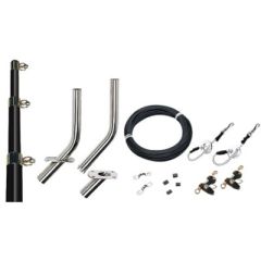 Outrigger Kit, Black/Gold, Complete, Seachoice, fiberglass outrigger poles, outrigger pole holders, rigging kit, marine accessories, fishing performance, boating adventures, enhance capabilities, statement on the water, optimal performance, durable outrig
