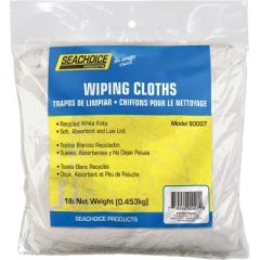 Seachoice 90007 Recycled White Knits Wiping Cloths, Eco-friendly Cleaning