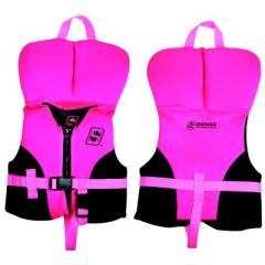 Seachoice 99494 Infant Evoprene Vest, Canada Only, Pink/Black, safety gear, durable, water activities, secure fit, maximum safety, comfort, USCG Type II, TC Approved, Body Glove Vests, stylish, infants, water adventures, protection.
