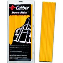 Caliber Marine Bunk Slides, effortless boat launching, ultimate solution, vibrant yellow, extra cushioning, washout channels, shallow water, low-friction composite, long-lasting durability, versatile addition, trusted name, revolutionize boating, boating 