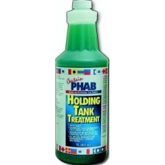 Captain Phab 360 Liquid Holding Tank Treatment, odor-free, enzymatic formula, organic waste, proteins, cellulose, oils, greases, lime fresh fragrance, 1L size, 12 bottles, Captain Phab.