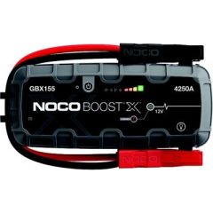 Noco GBX155 Boost X Lithium Jump Starter, 4250 Amps, powerful engine starts, USB-C technology, lightning-fast recharges, UltraSafe technology, high lumen LED flashlight, essential accessories, 10.0L Gas, 8.0L Diesel engines.